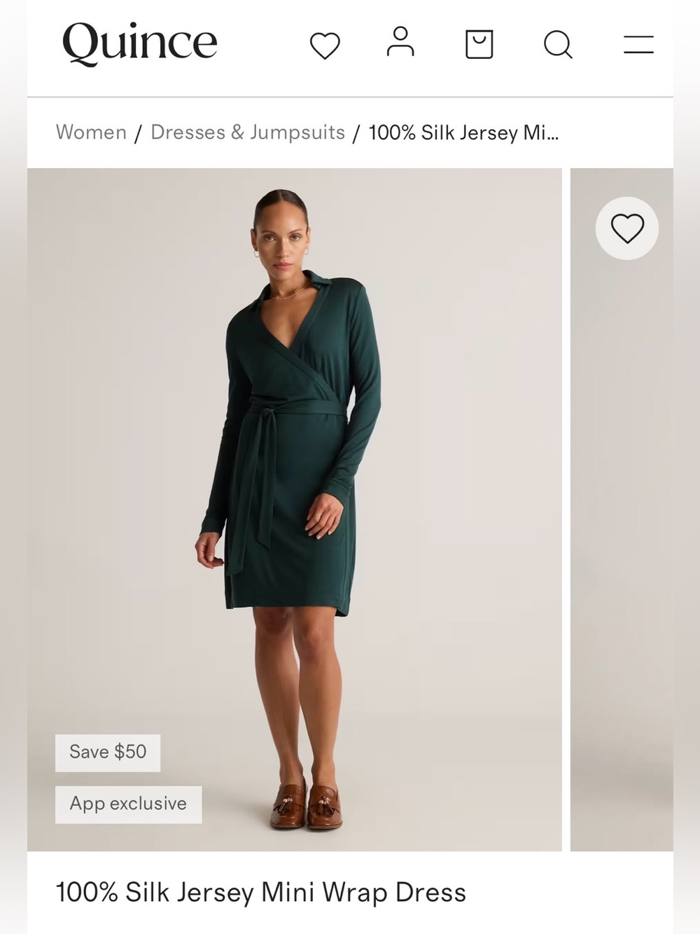 NWT Quince Silk Wrap dress, Small
